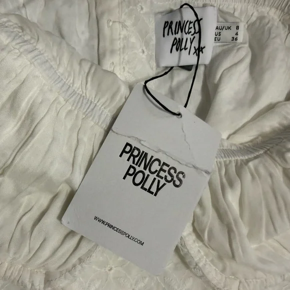 Princess Polly Empress of Live White Tie Front Mini Dress - Picture 4 of 4